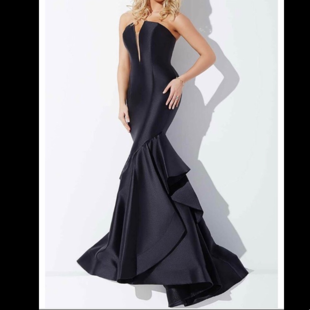 JOVANI BLACK STRAPLESS MERMAID DRESS 28900